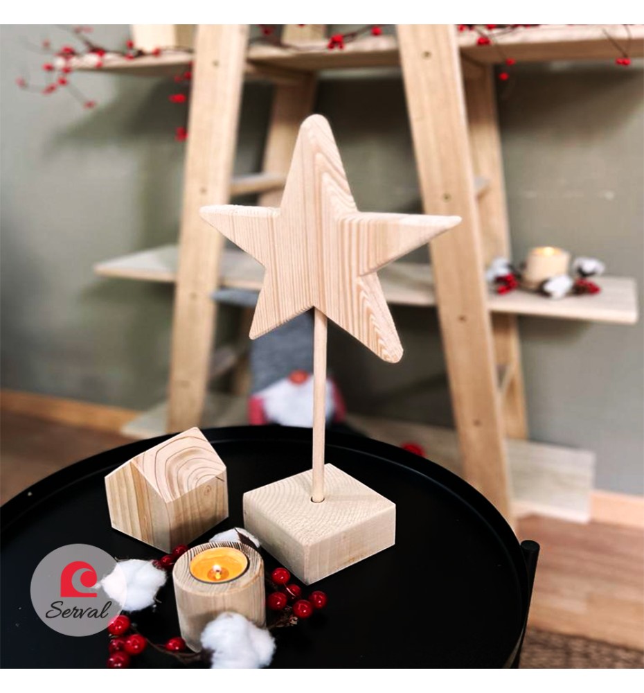 STELLA DECORATIVA SU PIEDISTALLO H 40cm