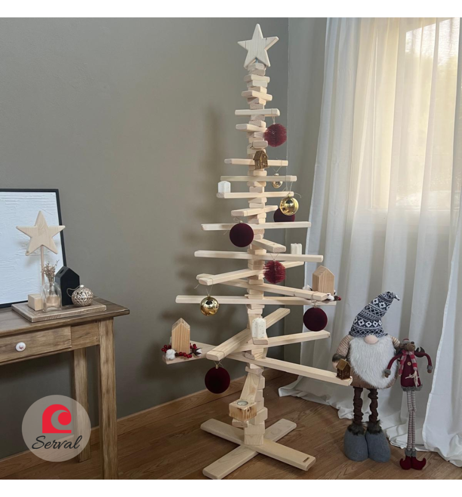 ALBERO NATALIZIO MULTIFORME IN LEGNO NATURALE cod. AL005