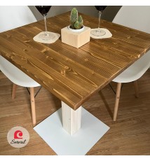 TAVOLO BAR QUADRATO IN LEGNO CON PIEDE CENTRALE  50X50CM