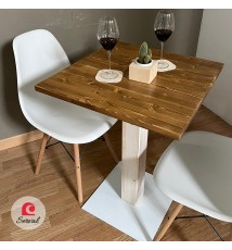 TAVOLO BAR QUADRATO IN LEGNO CON PIEDE CENTRALE  50X50CM