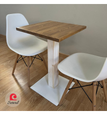 TAVOLO BAR QUADRATO IN LEGNO CON PIEDE CENTRALE  50X50CM