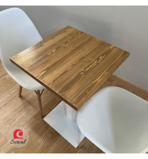 TAVOLO BAR QUADRATO IN LEGNO CON PIEDE CENTRALE  50X50CM