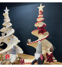 ALBERO NATALIZIO MULTIFORME IN LEGNO CON STELLA |+ COLORI|