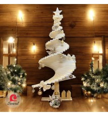 ALBERO NATALIZIO MULTIFORME IN LEGNO CON STELLA |+ COLORI|