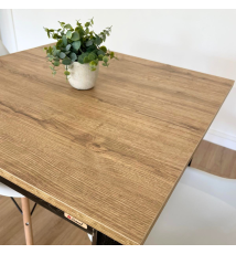 TAVOLINO QUADRATO DA BAR|TAVOLO DA RISTORANTE |RUSTICO A 4 GAMBE |NERO - ASPEN OAK
