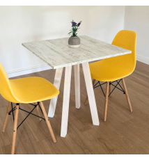 TAVOLO BISTROT MODERNO A 4 GAMBE |BIANCO-BIANCO ANTICO