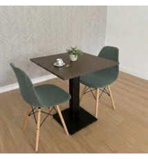 TAVOLO BAR BISTROT QUADRATO CON PIEDE CENTRALE | NERO - BELFAST
