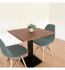 TAVOLO BAR BISTROT QUADRATO CON PIEDE CENTRALE | NERO - CORTEN