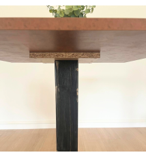 TAVOLO BAR BISTROT QUADRATO CON PIEDE CENTRALE | NERO - CORTEN