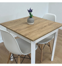 TAVOLINO QUADRATO DA BAR|TAVOLO DA RISTORANTE |RUSTICO A 4 GAMBE |BIANCO - ASPEN OAK
