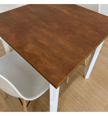 TAVOLINO QUADRATO DA BAR|TAVOLO DA RISTORANTE |RUSTICO A 4 GAMBE |BIANCO - CORTEN