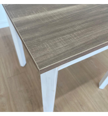 TAVOLINO QUADRATO DA BAR|TAVOLO DA RISTORANTE |RUSTICO A 4 GAMBE |BIANCO - ROVERE