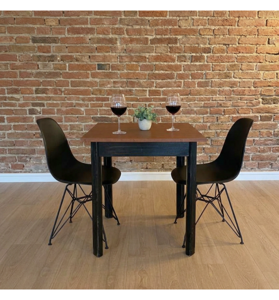 TAVOLINO QUADRATO DA BAR|TAVOLO DA RISTORANTE |RUSTICO A 4 GAMBE |NERO - CORTEN