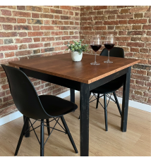 TAVOLINO QUADRATO DA BAR|TAVOLO DA RISTORANTE |RUSTICO A 4 GAMBE |NERO - CORTEN