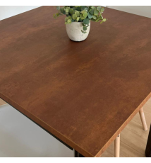 TAVOLINO QUADRATO DA BAR|TAVOLO DA RISTORANTE |RUSTICO A 4 GAMBE |NERO - CORTEN