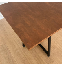 TAVOLO BAR BISTROT QUADRATO CON GAMBA IN FERRO | NERO - CORTEN