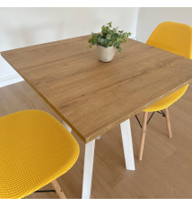 TAVOLO BISTROT MODERNO A 4 GAMBE |BIANCO - ASPEN OAK