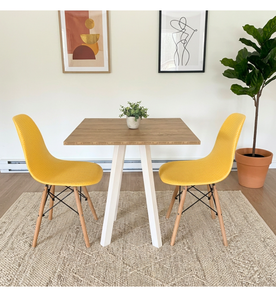 TAVOLO BISTROT MODERNO A 4 GAMBE |BIANCO - ASPEN OAK