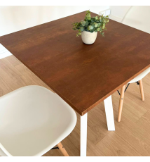 TAVOLO BISTROT MODERNO A 4 GAMBE |BIANCO - CORTEN
