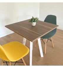 TAVOLO BISTROT MODERNO A 4 GAMBE |BIANCO - ROVERE