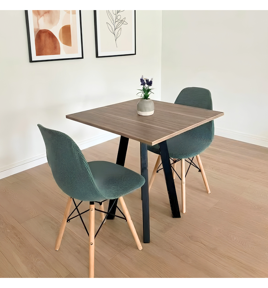 TAVOLO BISTROT MODERNO A 4 GAMBE |NERO - ROVERE