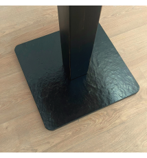 TAVOLO BAR QUADRATO IN LEGNO CON PIEDE CENTRALE  70X70CM NERO - ROSSO