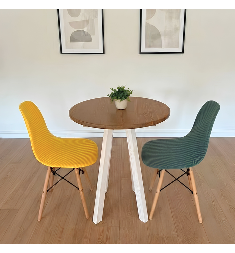 TAVOLO BISTROT ROTONDO A 4 GAMBE |TEAK  70CM