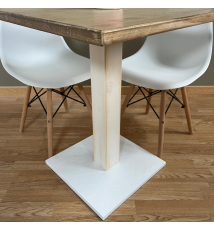 TAVOLO BAR QUADRATO IN LEGNO CON PIEDE CENTRALE  60X60CM BIANCO - AVANA (1)
