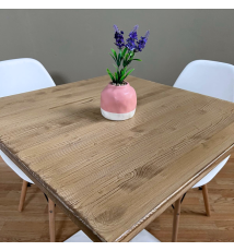 TAVOLO BAR QUADRATO IN LEGNO CON PIEDE CENTRALE  60X60CM BIANCO - AVANA (1)