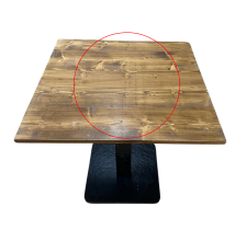 TAVOLO BAR QUADRATO IN LEGNO CON PIEDE CENTRALE  70X70CM NERO - TEAK  (4)