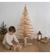 ALBERO NATALIZIO MULTIFORME IN LEGNO NATURALE cod. AL001