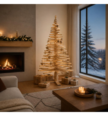 ALBERO NATALIZIO MULTIFORME IN LEGNO NATURALE cod. AL001